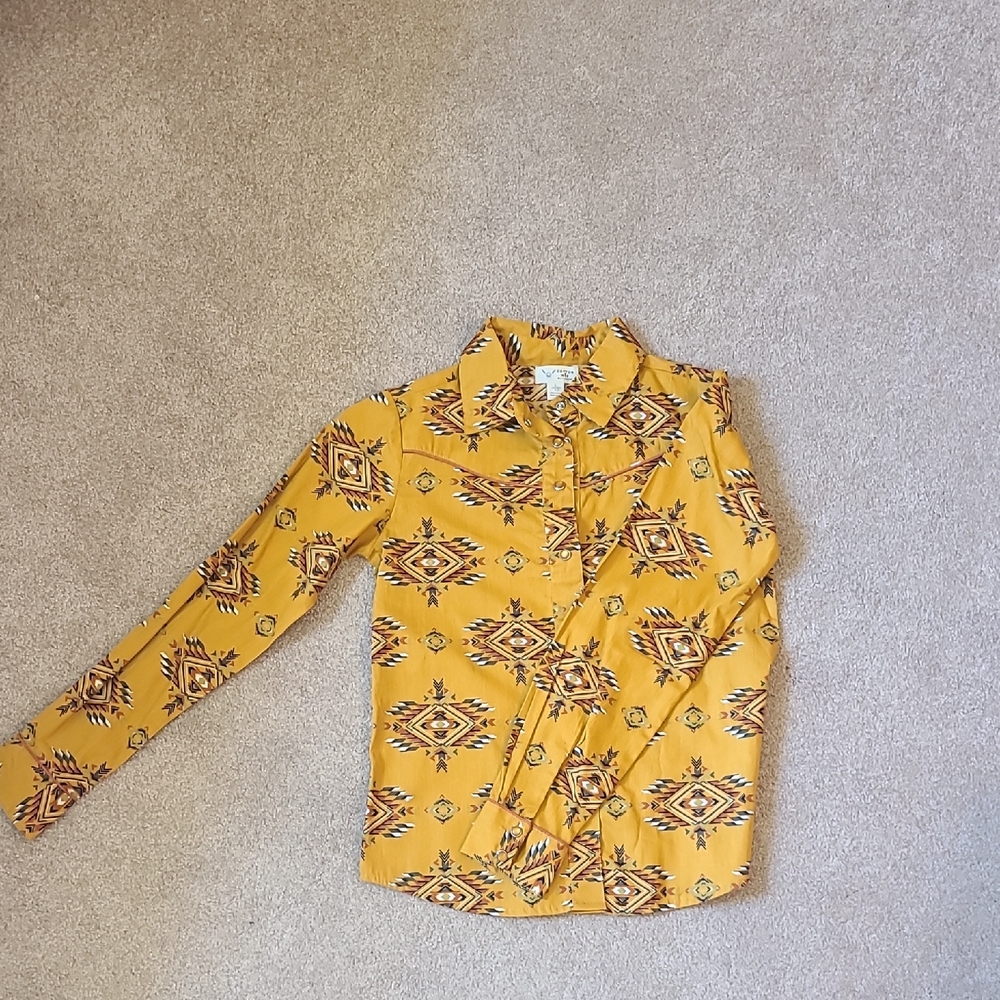 Cotton On Yellow Floral Button Down Shirt